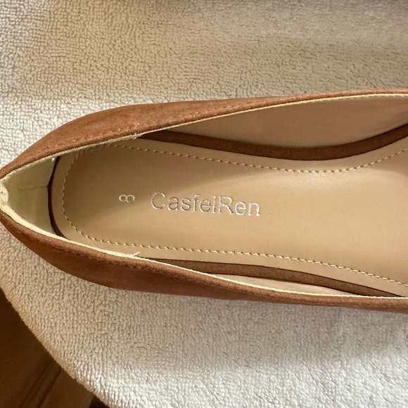 NWT, CasfelRen Women's Size 8 Flats Comfort Shoe Light Brown - Picture 9 of 12
